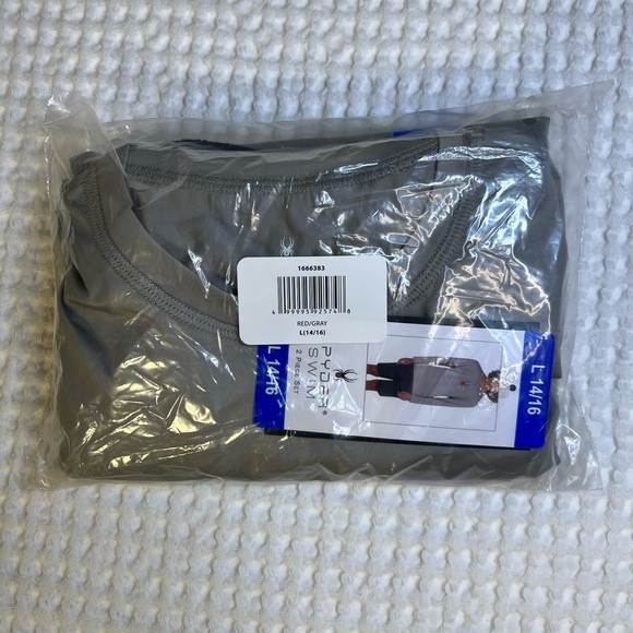 Boys Swim Trunks XL L Green Gray Spyder Youth 2-piece Swim 2 Set UPF 30 Swim - Picture 9 of 13